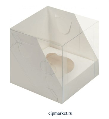 Коробка на 1 капкейк с пластиковой крышкой . Размер: 10х10х10 см - фото 10319
