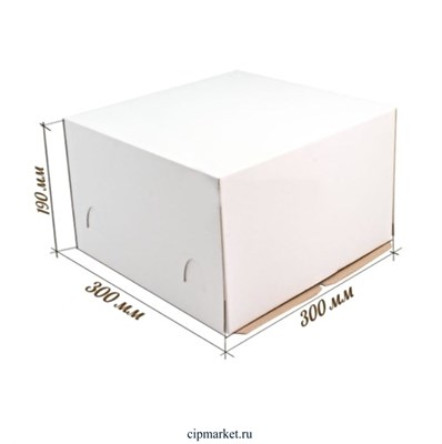 ОПТ     Коробка для торта. Материал: плотный картон. Россия. Размер: 30*30*19 см. - фото 10701