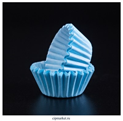 Капсулы бумажные для конфет Голубые, набор 95-100 шт. Размер: 3х2,3 см - фото 10936