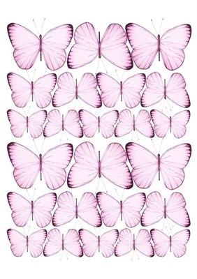 Съедобная картинка Бабочки 1 , лист А4. Вафельная/сахарная картинка. - фото 10956