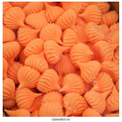 Сахарные фигурки сахарные безе Оранжевые. Вес: 50 гр. Размер: 1,5*2 см. - фото 11085