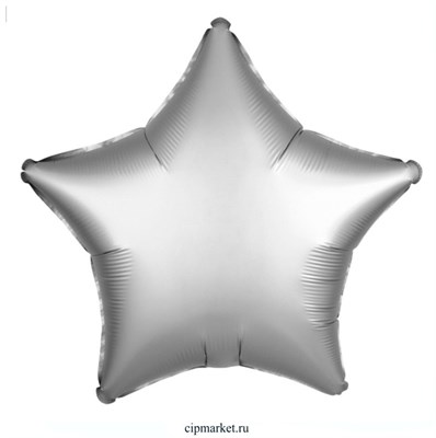 Шар фольгированный 10" «Звезда» с клапаном, цвет серебряный, набор 5 шт - фото 12022