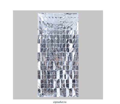 Праздничный занавес, 100 × 200 см, цвет серебро - фото 12088