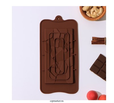 Форма силиконовая для шоколада "Дробленый шоколад". Размер: 21,2*10,6 см - фото 12389
