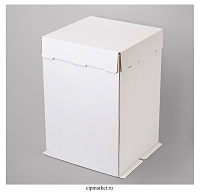 Коробка для торта без окна. Материал:плотный картон. Россия. Размер: 42*42*45 см. - фото 12401