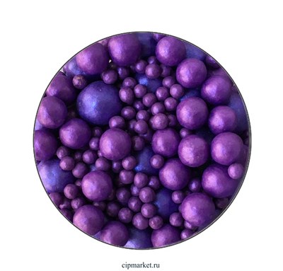 Посыпка шарики Фиолетовые Ассорти микс №106 драже зерновое. Вес: 50 гр. - фото 12860