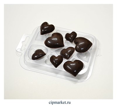 Форма для шоколада Шоко-сердечки. Материал: пластик. Размер: 10 х8,5 см. - фото 7661
