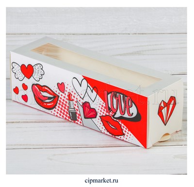 Коробочка для макарун Стильной тебе (Помада/губы). Размер: 18 х 5,5 х 5,5 см - фото 8933