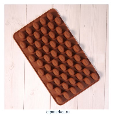 Форма для шоколада и конфет Кофейные зерна. Размер: 19х11 см, 55 ячеек - фото 9998