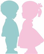 Съедобная картинка Мальчик и Девочка, лист А4. Вафельная/сахарная картинка.