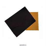 ОПТ     Подложка 30*40 см прямоугольная фигурная черно-золотая, 3,2 мм. Картон ламинированный