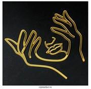 Топпер для торта Контур лица с руками (золотой) 13,5*14,5 см