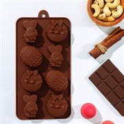 Форма для шоколада и конфет "Пасха" 8 ячеек. Размер: 20,7*10,6*2,5 см
