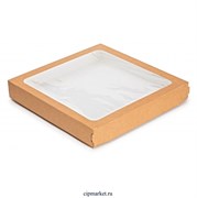 Коробка для пряников и пирогов с окном Крафт OSQ Tabox 2500. Размер: 26 х 26 х 4 см