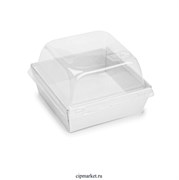 Коробка для пирожных и сладостей с куполом Белая Smart Pack. Размер: 8,5х8,5х8,5 см.