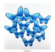 Бабочки вафельные "голубые" ассорти, 10 штук.