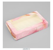Коробка для печенья и сладостей "Розовый мрамор". Размер: 20 х 12 х 4 см