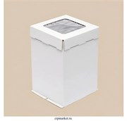 Коробка для торта с окном. Материал:плотный картон. Россия. Размер: 42*42*45 см. 12943