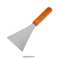 Лопатка-скребок прямая широкая с деревянной ручкой. Размер: 25х10 см.