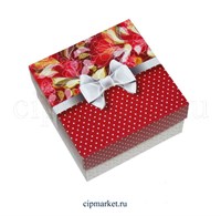 Коробка для конфет и сладостей №47 (Красная с бантом). Размер: 10 х 10 х 5,5 см. Коробка для конфет и сладостей №47 (Красная с бантом). Размер: 10 х 10 х 5,5 см.