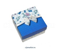 Коробка для конфет и сладостей №53 (Синяя с бантом). Размер: 10 х 10 х 5,5 см. Коробка для конфет и сладостей №53 (Синяя с бантом). Размер: 10 х 10 х 5,5 см.