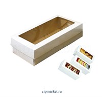 Коробка для пряников, сладостей и зефира с окном Белая. Размер: 21*10*5,5 см. Коробка для пряников, сладостей и зефира с окном Белая. Размер: 21*10*5,5 см.