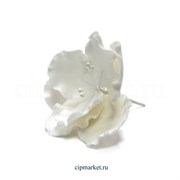 Украшение сахарное Цветок Белый Шиповник. Высота: 8 см