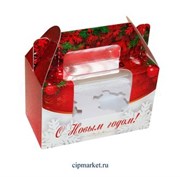Коробка на 2 капкейка с окном №32 (Новый год). Размер: 16 х 8 х 10 см. Коробка на 2 капкейка с окном №32 (Новый год). Размер: 16 х 8 х 10 см.
