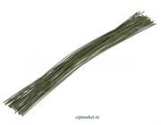 Проволока зеленая флористическая в оплетке 0,7 мм, длина: 40 см, 30 шт (№24)