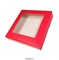 Коробка для печенья с окном Красная. Размер:16х16х3 см. - фото 10509