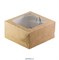 Коробка для бенто-торта с окном Крафт. Размер: 16х16х8 см - фото 10568