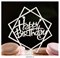 Топпер "Happy Birthday" серебро (геометрия). Размер:10*10 см - фото 10891