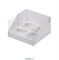 ОПТ     Коробка на 4 капкейка Премиум с пластиковой крышкой РК Белая. Размер:16 х16 х10 см - фото 11142