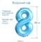 Шар фольгированный «Цифра 8», нежно-голубой - фото 12011