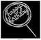 Топпер "Happy Birthday" серебро (круг). Размер:10*10 см - фото 12263