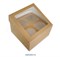 ОПТ     Коробка на 4 капкейка с окном  Крафт . Размер: 16х16х10 см - фото 12539