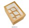 Коробка на 6 капкейков с окном ТА Крафт, картон. Размер: 25х17х10 см - фото 7022