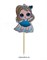 Топпер пластик СТ Мульт Куколка (Голубое платье). Размер фигурки: 8*12 см - фото 8045