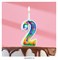 Свеча для торта "День рождения" Цифра 2. Высота 12 см - фото 9843